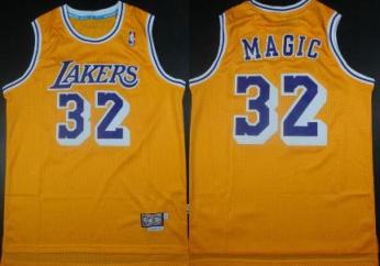Personalized Custom Lakers #32 Magic Yellow Jersey