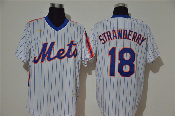 Personalized Mets 18 Darryl Strawberry White 2020 Cool Base Jersey
