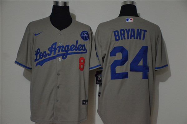 Personalized Dodgers 24 Kobe Bryant Gray 2020 KB Cool Base Jersey
