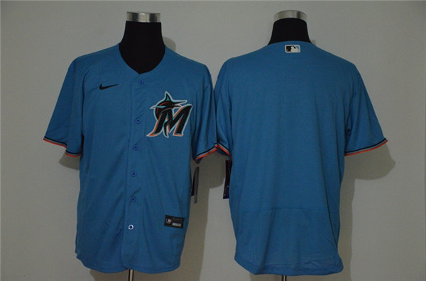 Personalized Marlins Blank Blue 2020 Cool Base Jersey