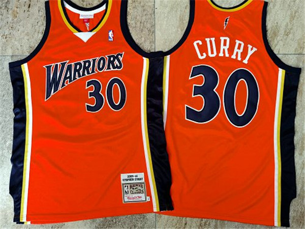 Personalized Warriors 30 Stephen Curry Orange 2009-10 Hardwood Classics Jersey