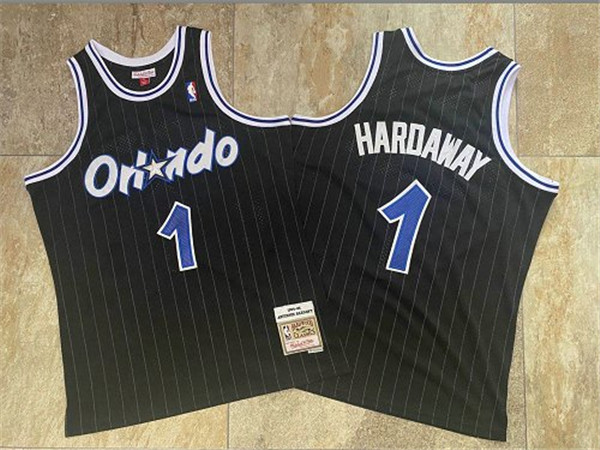 Personalized Magic 1 Anfernee Hardaway Black 1994-95 Hardwood Classics Jersey