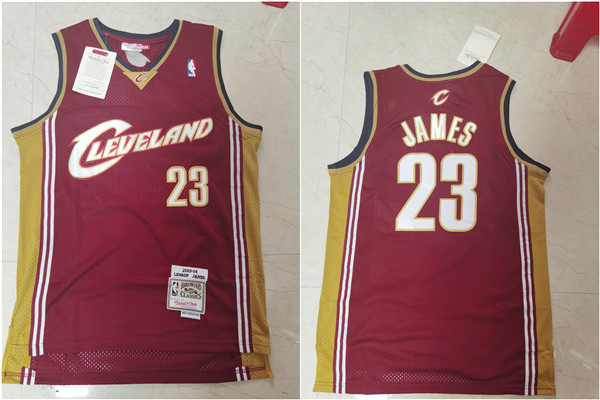 Personalized Cavaliers 23 Lebron James Red 2003-04 Hardwood Classics Jersey