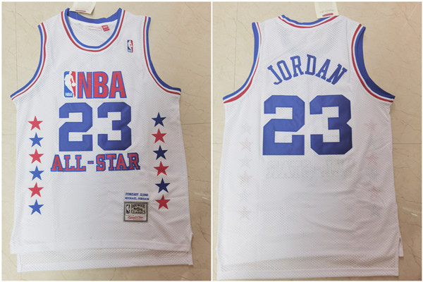 Personalized Bulls 23 Michael Jordan White 1989 All-Star Hardwood Classics Jersey