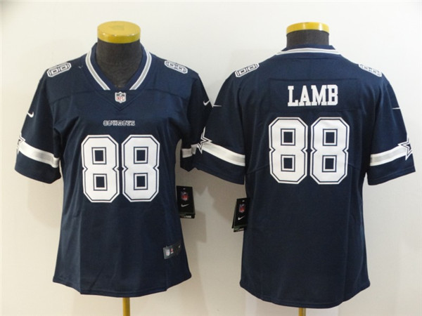 Personalized Women Cowboys 88 Ceedee Lamb Navy Women 2020 NFL Draft First Round Pick Untouchable Limited Jersey