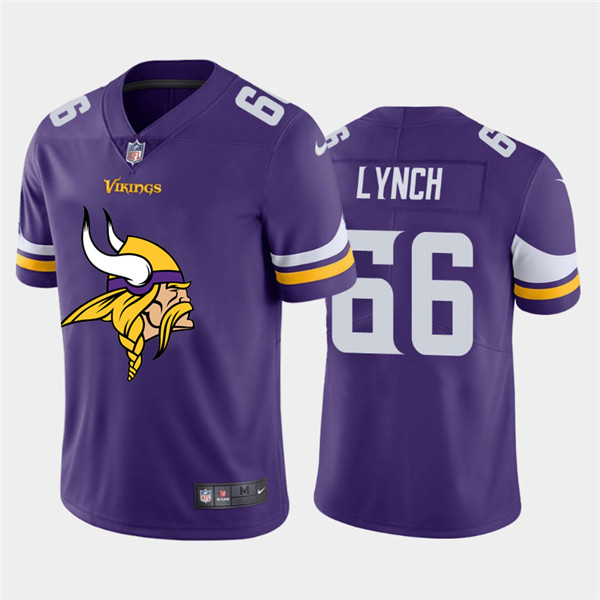 Personalized Vikings 66 James Lynch Purple Team Big Logo Untouchable Limited Jersey