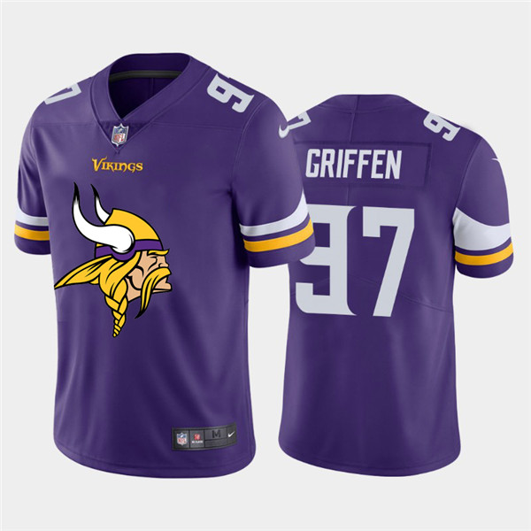 Personalized Vikings 97 Everson Griffen Purple Team Big Logo Untouchable Limited Jersey
