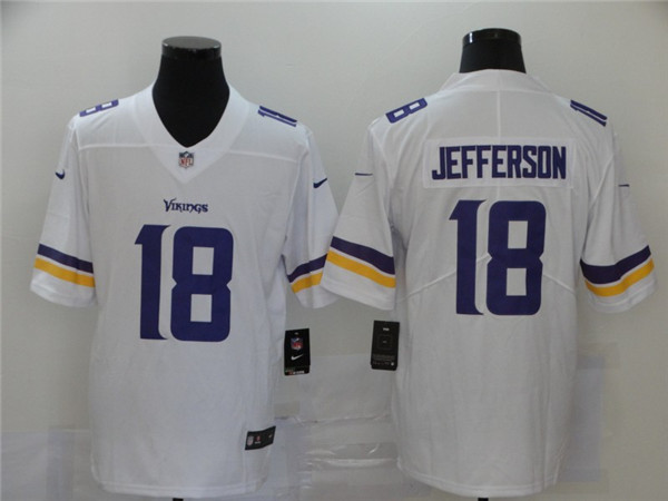 Personalized Vikings 18 Justin Jefferson White 2020 NFL Draft Untouchable Limited Jersey