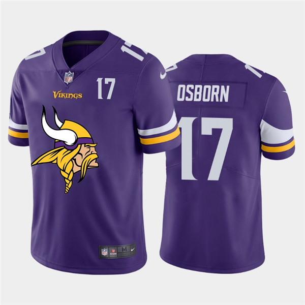 Personalized Vikings 17 K.J. Osborn Purple Team Big Logo Number Untouchable Limited Jersey