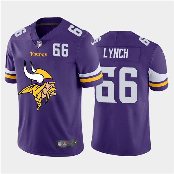 Personalized Vikings 66 James Lynch Purple Team Big Logo Number Untouchable Limited Jersey