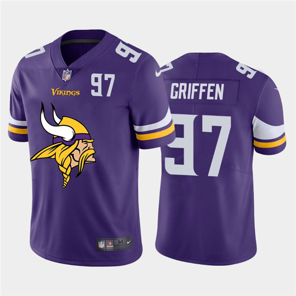 Personalized Vikings 97 Everson Griffen Purple Team Big Logo Number Untouchable Limited Jersey
