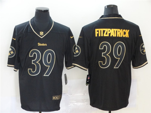 Personalized Steelers 39 Minkah Fitzpatrick Black Gold Untouchable Limited Jersey