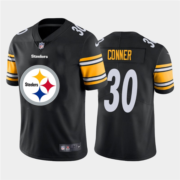 Personalized Steelers 30 James Conner Black Team Big Logo Untouchable Limited Jersey