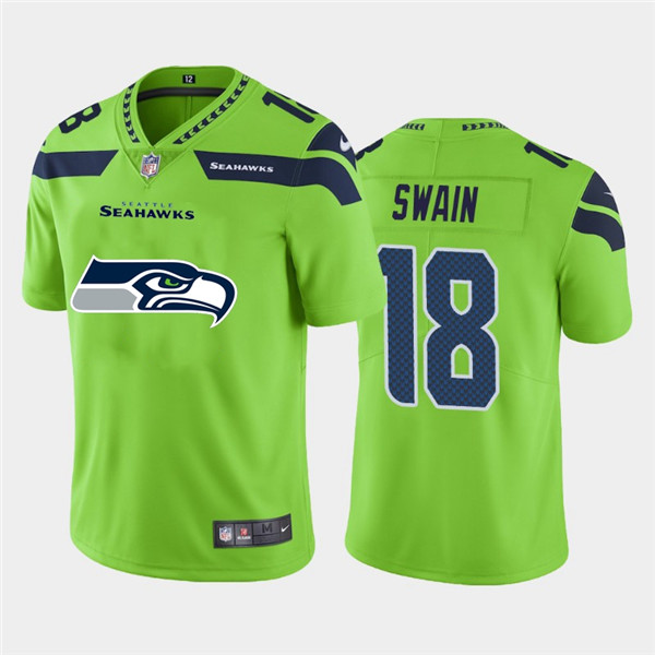 Personalized Seahawks 18 Freddie Swain Green Team Big Logo Untouchable Limited Jersey
