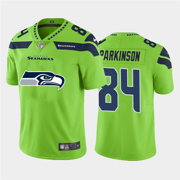Personalized Seahawks 84 Colby Parkinson Green Team Big Logo Untouchable Limited Jersey