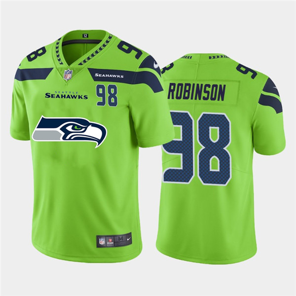 Personalized Seahawks 98 Alton Robinson Green Team Big Logo Number Untouchable Limited Jersey
