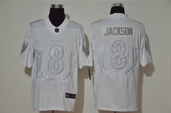 Personalized Ravens 8 Lamar Jackson White Untouchable Limited Fashion Jersey