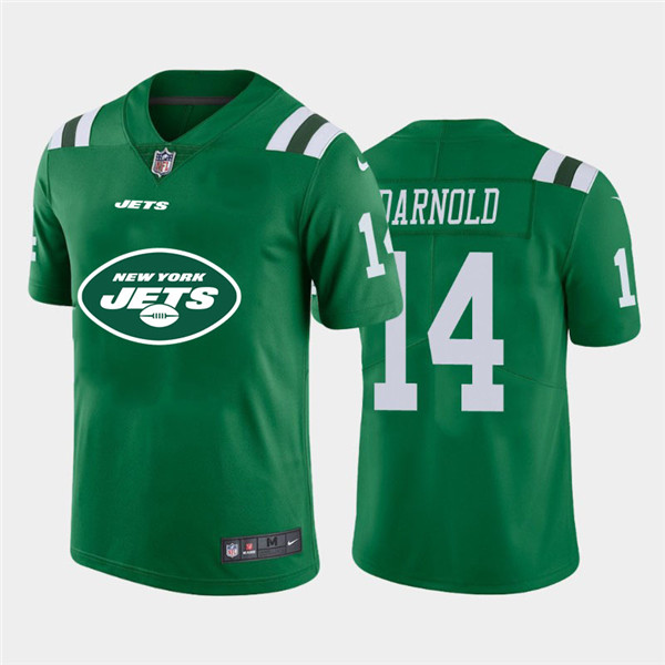 Personalized Jets 14 Sam Darnold Green Team Big Logo Untouchable Limited Jersey