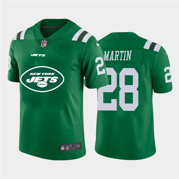 Personalized Jets 28 Curtis Martin Green Team Big Logo Untouchable Limited Jersey