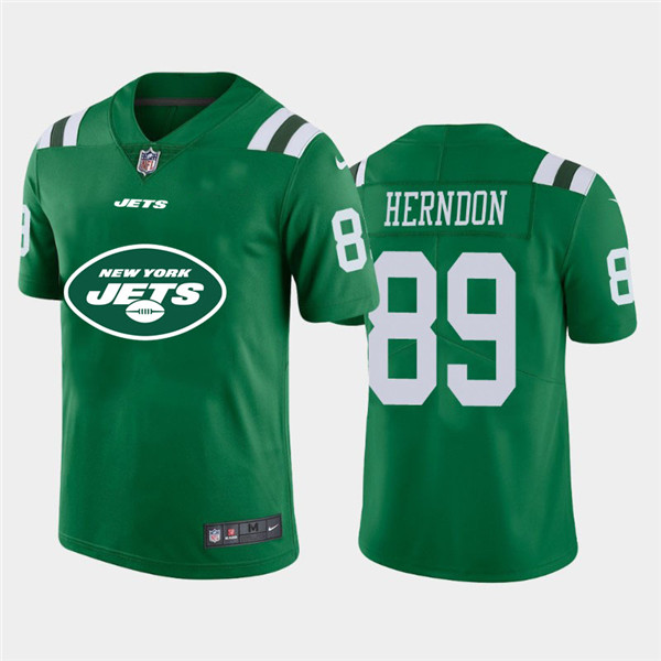 Personalized Jets 89 Chris Herndon Green Team Big Logo Untouchable Limited Jersey