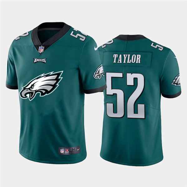 Personalized Eagles 52 Davion Taylor Green Team Big Logo Untouchable Limited Jersey
