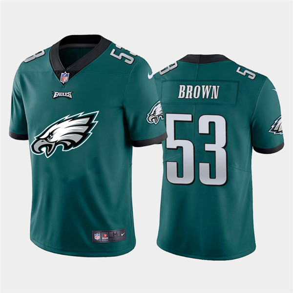 Personalized Eagles 53 Jatavis Brown Green Team Big Logo Untouchable Limited Jersey
