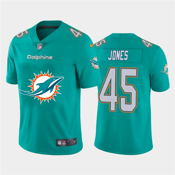 Personalized Dolphins 45 Brandon Jones Aque Team Big Logo Untouchable Limited Jersey