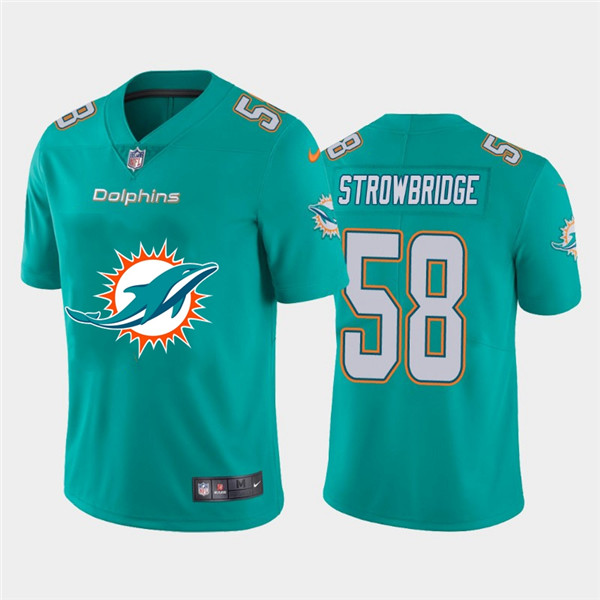 Personalized Dolphins 58 Jason Strowbridge Aque Team Big Logo Untouchable Limited Jersey