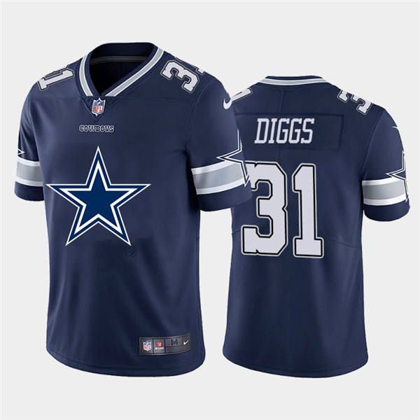Personalized Cowboys 31 Trevon Diggs Navy Team Big Logo Untouchable Limited Jersey