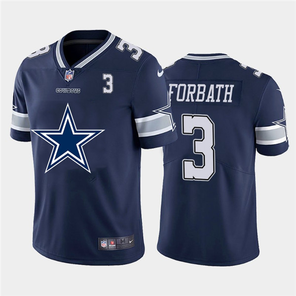 Personalized Cowboys 3 Kai Forbath Navy Team Big Logo Number Untouchable Limited Jersey