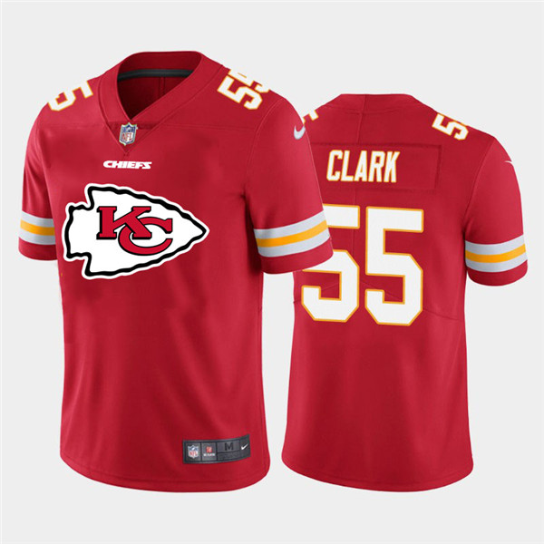Personalized Chiefs 55 Frank Clark Red Team Big Logo Untouchable Limited Jersey
