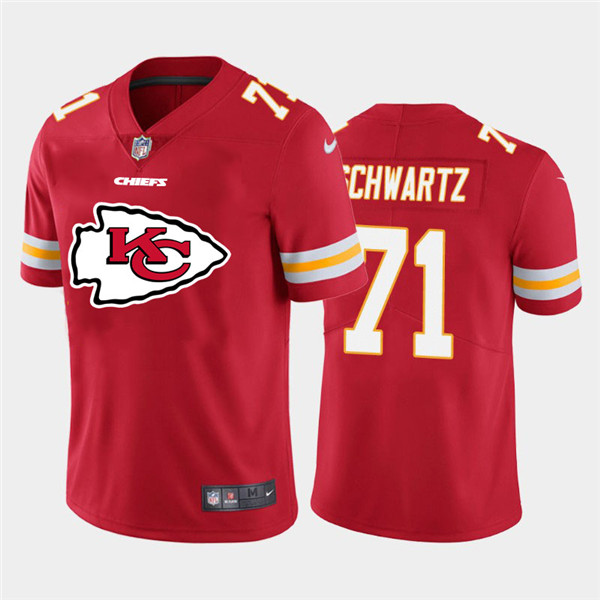 Personalized Chiefs 71 Mitchell Schwartz Red Team Big Logo Untouchable Limited Jersey