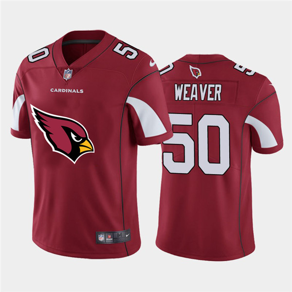 Personalized Cardinals 50 Evan Weaver Red Team Big Logo Untouchable Limited Jersey