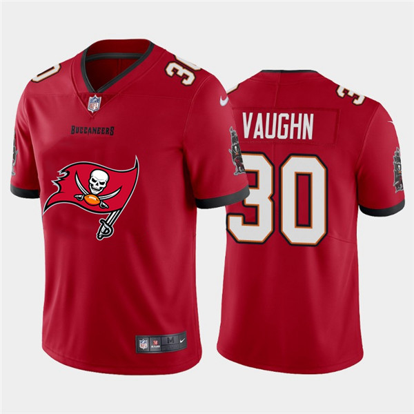 Personalized Buccaneers 30 Ke’Shawn Vaughn Red Team Big Logo Untouchable Limited Jersey