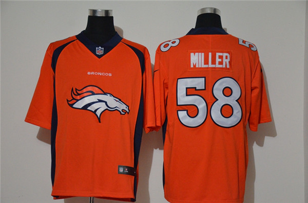 Personalized Broncos 58 Von Miller Orange Untouchable Limited Jersey