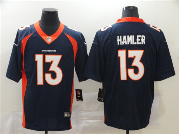Personalized Broncos 13 KJ Hamler Navy 2020 NFL Draft Untouchable Limited Jersey