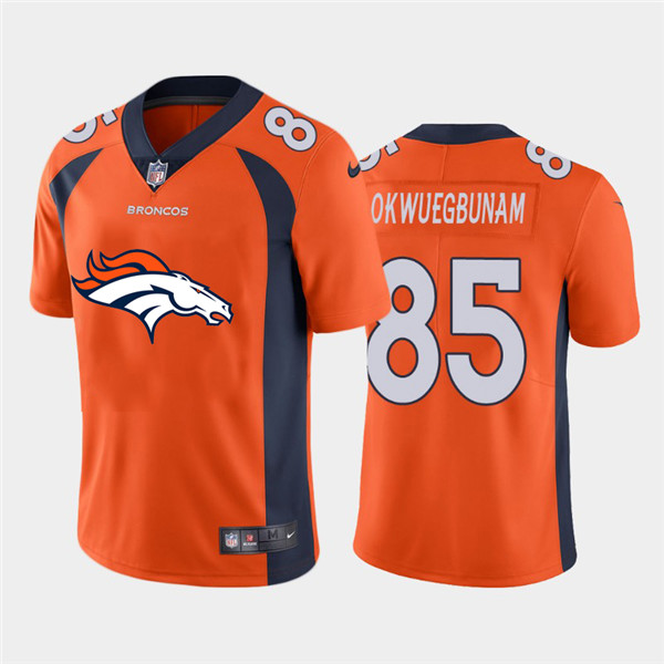 Personalized Broncos 85 Albert Okwuegbunam Orange Team Big Logo Untouchable Limited Jersey