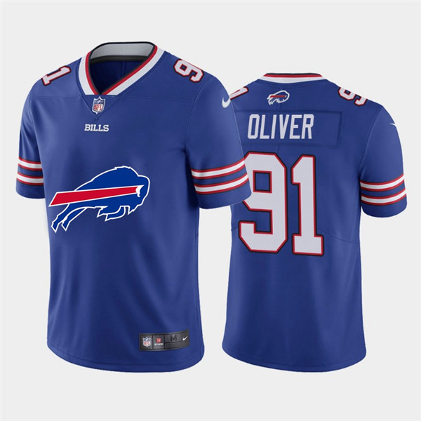 Personalized Bills 91 Ed Oliver Royal Team Big Logo Untouchable Limited Jersey