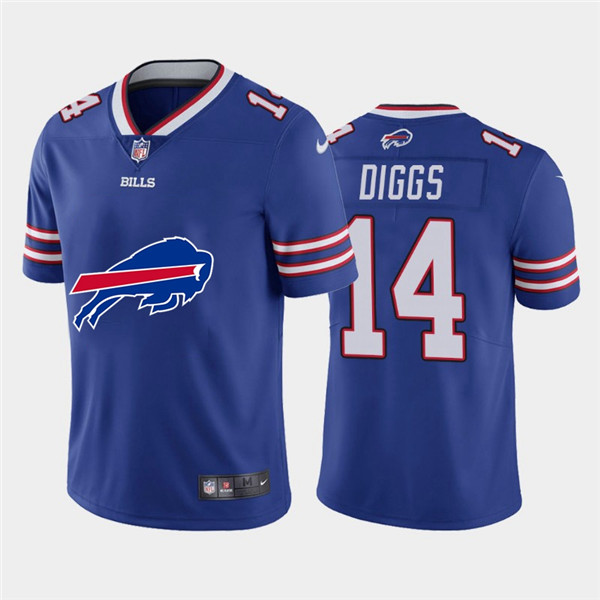 Personalized Bills 14 Stefon Diggs Royal Team Big Logo Untouchable Limited Jersey