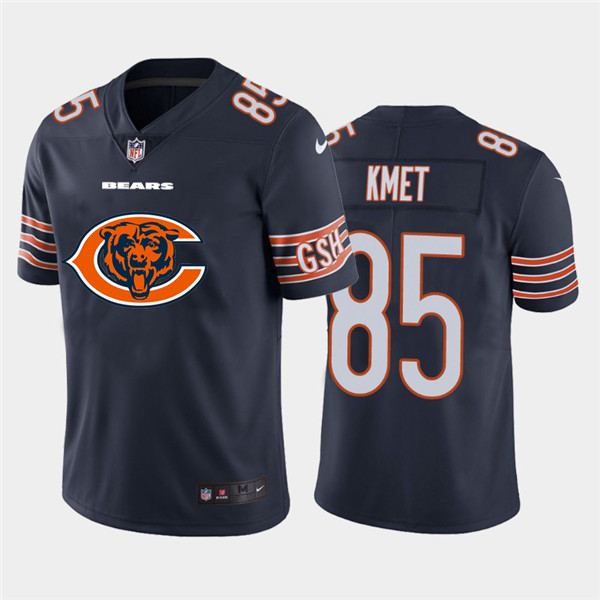 Personalized Bears 85 Cole Kmet Navy Team Big Logo Untouchable Limited Jersey