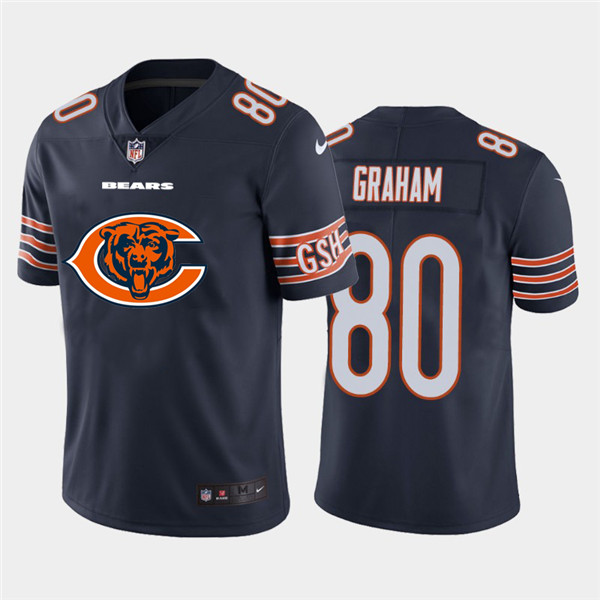 Personalized Bears 80 Jimmy Graham Navy Team Big Logo Untouchable Limited Jersey