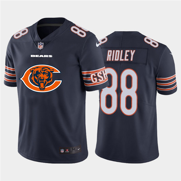 Personalized Bears 88 Riley Ridley Navy Team Big Logo Untouchable Limited Jersey
