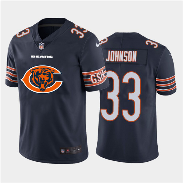 Personalized Bears 33 Jaylon Johnson Navy Team Big Logo Untouchable Limited Jersey