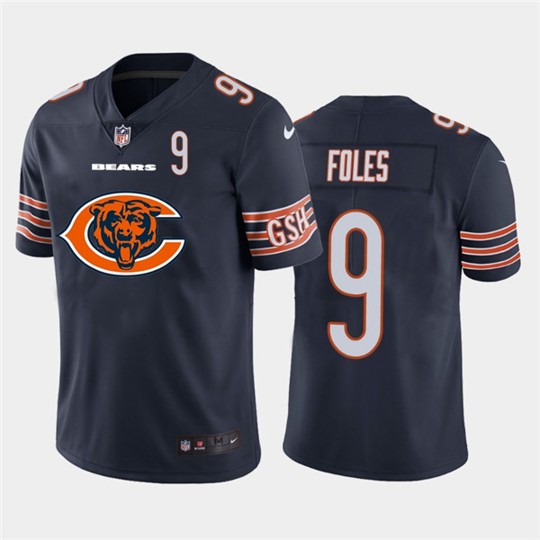Personalized Bears 9 Nick Foles Navy Team Big Logo Number Untouchable Limited Jersey