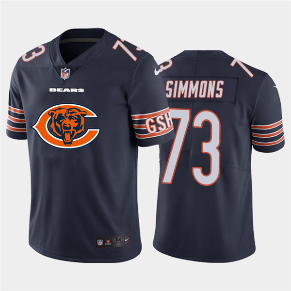 Personalized Bears 73 Lachavious Simmons Navy Team Big Logo Untouchable Limited Jersey