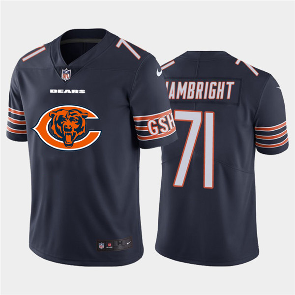 Personalized Bears 71 Arlington Hambright Navy Team Big Logo Untouchable Limited Jersey