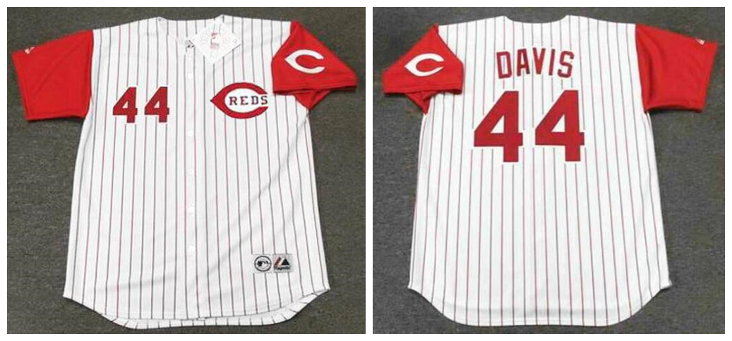 Personalized Reds 44 Eric Davis White 1996 Throwback Jersey