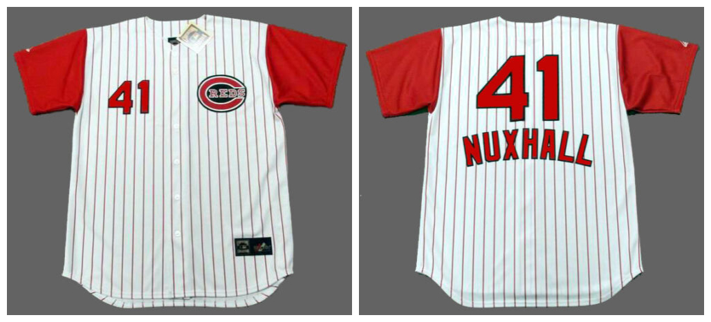 Personalized Reds 41 Joe Nuxhall White 1960 Throwback Jersey