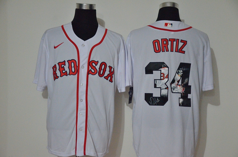 Personalized Red Sox 34 David Ortiz White 2020 Cool Base Fashion Jersey