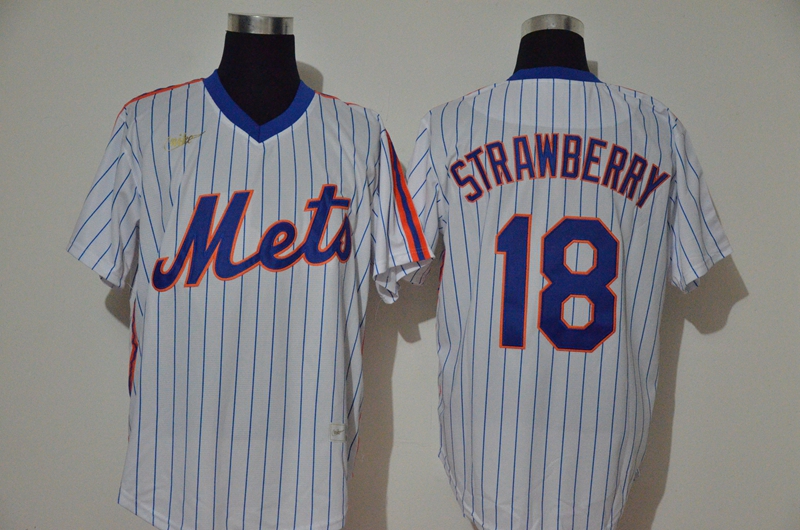 Personalized Mets 18 Darryl Strawberry White 2020 Cool Base Jersey
